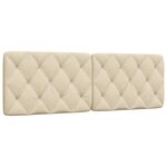 vidaXL Coussin de tête de lit crème 160 cm tissu