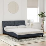 vidaXL Lit avec matelas gris foncé 160x200 cm velours