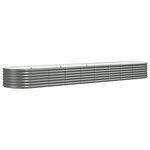 vidaXL Lit surélevé de jardin Acier galvanisé 368x80x36 cm gris