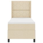 vidaXL Lit à ressorts avec matelas Crème 80 x 200 cm tissu