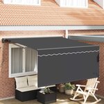 vidaXL Auvent Rétractable Anthracite 300 x 250 cm