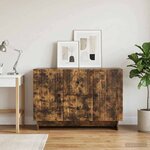 vidaXL Buffet Chêne fumé 89 x 34 5 x 60 cm Bois d'ingénierie