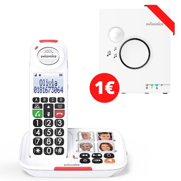 Téléphone sans fil senior swissvoice xtra 2155 + amplificateur de sonnerie