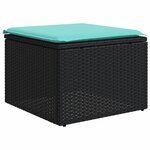 vidaXL Salon de jardin 6 Pièces avec coussins noir résine tressée