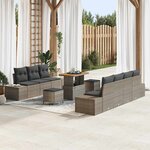 vidaXL Ensemble de canapé de jardin 10 Pièces Gris 90 x 55 x 71 cm