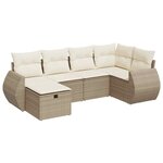 vidaXL Salon de jardin avec coussins 6 Pièces beige résine tressée