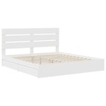 vidaXL Lit de Rangement Blanc 200 x 200 cm Bois d'ingénierie