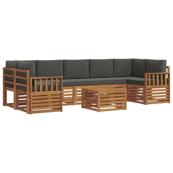vidaXL Ensemble de canapés d'extérieur 8 Pièces Naturel et Anthracite