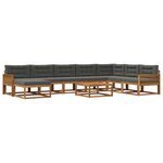 vidaXL Ensemble de canapés d'extérieur 9 Pièces Naturel et Anthracite
