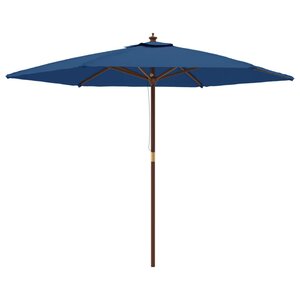 vidaXL Parasol de jardin avec mât en bois bleu azuré 299x240 cm