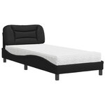 vidaXL Lit avec matelas Hvar noir 80x200 cm similicuir