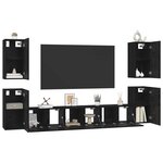 vidaXL Ensemble meuble TV Montage mural Chêne noir Bois d'ingénierie