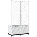 vidaXL Jardinière avec treillis Blanc 80x40x136 cm PP