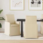 vidaXL Chaises de salle à manger 2 Pièces Crème 57 x 67 x 98 cm tissu