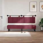 vidaXL Tête de lit suspendue Avec lumière LED Bordeaux Tissu