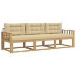 vidaXL Ensemble de canapés d'extérieur 3 Pièces Blanc et Beige Polyester