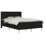 vidaXL Cadre de lit avec matelas Noir 140 x 190 cm Tissu