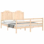 vidaXL Cadre de lit avec tête de lit 160x200 cm bois massif