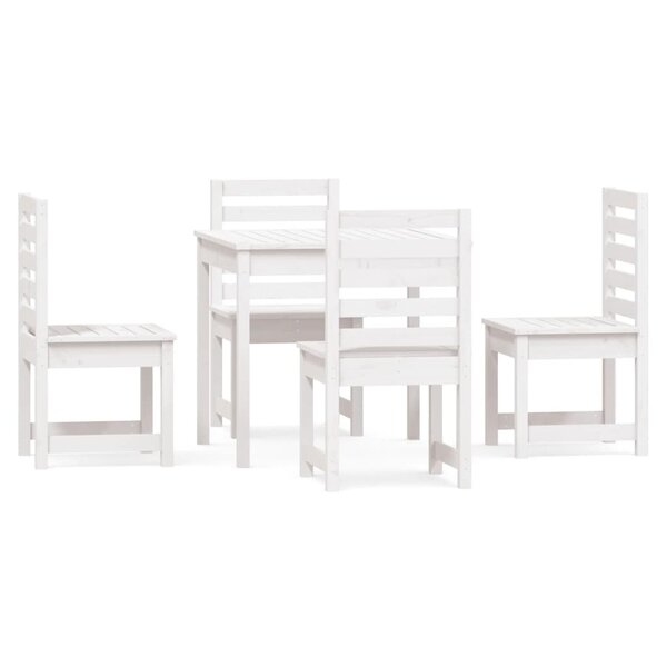 vidaXL Ensemble à manger de jardin 5 Pièces blanc bois massif de pin