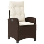 vidaXL Ensemble à manger de jardin et coussins 9 Pièces marron poly rotin