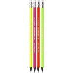 Lot de 4 Crayons Evolution Fluo HB  avec gomme blister à 4 couleurs assorties BIC