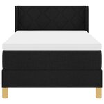 vidaXL Lit à ressorts avec matelas noir 90x200 cm en tissu