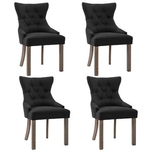 vidaXL Chaises à manger lot de 4 noir tissu