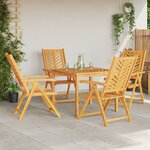 vidaXL Ensemble de Salle à Manger 5 Pièces en Bois Massif d'Acacia