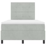 vidaXL Lit à ressorts avec matelas Gris clair 120 x 200 cm Velours