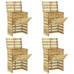vidaXL Composteur de jardin à lattes 4 Pièces 80x50x100 cm Pin imprégné