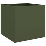 vidaXL Jardinière vert olive 49x47x46 cm acier laminé à froid