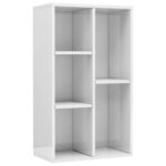 vidaXL Bibliothèque/buffet blanc brillant 50x25x80cm Bois d’ingénierie
