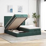 VidaXL Cadre de lit ottoman avec matelas vert foncé 180x200cm velours