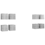 vidaXL Meubles TV muraux 8 Pièces Gris béton 30 5x30x30 cm