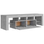 vidaXL Meuble TV avec lumières LED Gris béton 140x36 5x40 cm