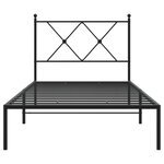 vidaXL Cadre de lit métal sans matelas avec tête de lit noir 90x190 cm