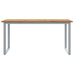 Table de Salle à Manger d'extérieur vidaXL Grise 160x80x75 cm en Acier et Bois Solide d'Acacia