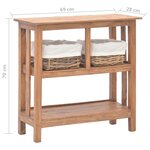 vidaXL Table console bois d'acajou massif 69x28x70 cm