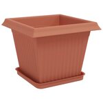 vidaXL Pots de plantes 24 Pièces Rouge brique 33 x 33 x 26 cm Plastique