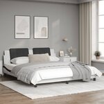 vidaXL Cadre de lit avec lumières LED blanc noir 180x200 cm similicuir