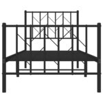 vidaXL Cadre de lit métal sans matelas avec pied de lit noir 80x200 cm