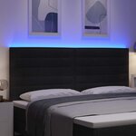 vidaXL Tête de lit LED avec des lumières à LED Noir 200 cm tissu