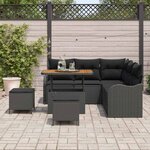 vidaXL Ensemble de canapé de jardin 8 Pièces Noir polyrotin