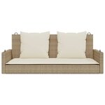vidaXL Balancelle avec coussins beige 119x56x48 cm résine tressée