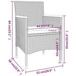 vidaXL Ensemble de bistro de jardin 5 Pièces poly rotin et verre trempé