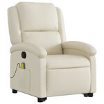 vidaXL Fauteuil inclinable de massage Crème Similicuir