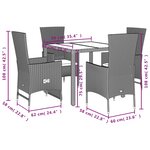 vidaXL Ensemble à manger de jardin avec coussins 5Pièces Beige poly rotin