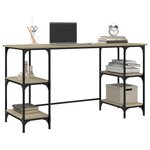 vidaXL Bureau chêne sonoma 140x50x75 cm métal et bois d'ingénierie