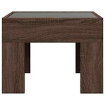 vidaXL Table basse avec LED infini chêne marron 40x40x30 cm