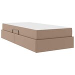 vidaXL Lit avec rangement et matelas 2 Pièces Cappuccino Cuir
